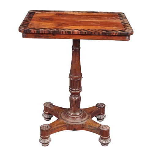 258 - A WILLIAM IV ROSEWOOD OCCASIONAL TABLE IN THE MANNER OF GILLOWS

the rectangular top with exotic woo... 