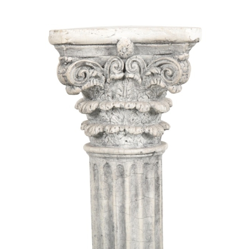 289 - A NEOCLASSIC COLUMNAR PLINTH

20th century, the composite capital over a fluted stem with a processi... 