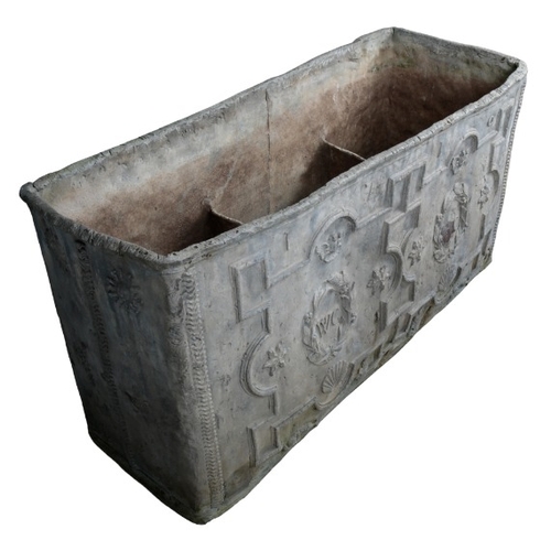 326 - A GEORGE I LEAD CISTERN

dated 1716, the front bearing the initials 'WC' set within laurel wreaths, ... 