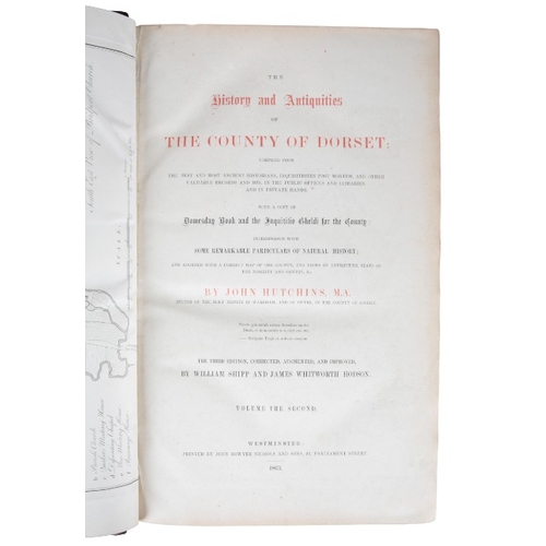 372 - HUTCHINGS, JOHN: 'THE HISTORY AND ANTIQUITIES OF THE COUNTY OF DORSET'

third edition, fo, volumes 1... 