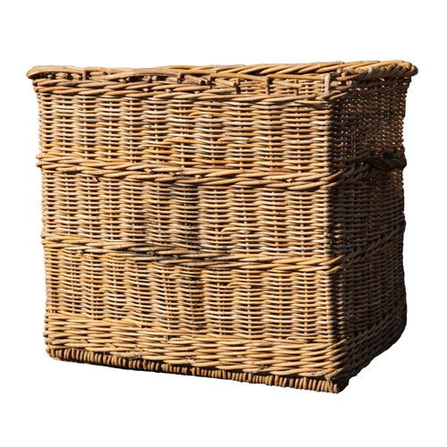 281 - A LARGE COUNTRY HOUSE WICKER LOG OR LAUNDRY BASKET

20th century, painted with the numeral '4' to th... 