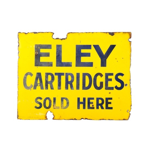 245 - AN 'ELEY CARTRIDGES SOLD HERE' ENAMEL DOUBLE-SIDED SHOP SIGN

36cm x 48cm

Provenance: A private Shr... 