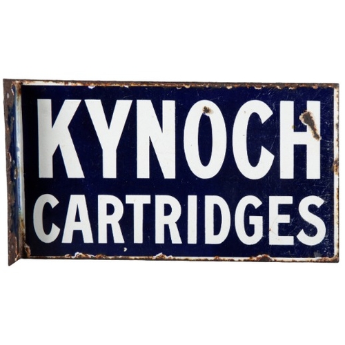 246 - A 'KYNOCH CARTRIDGES' DOUBLE-SIDED ENAMEL SIGN

the reverse 'KSG Powder', 23cm x 40cm

Provenance: A... 