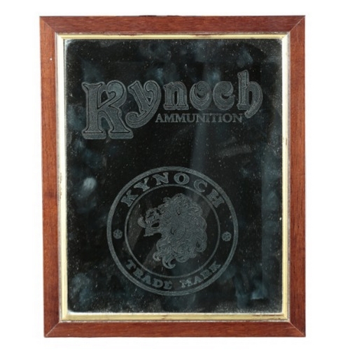 250 - A KYNOCH AMMUNITION SHOP ADVERTISING MIRROR

for Kynoch trademark, in a mahogany and gilt frame, 25c... 