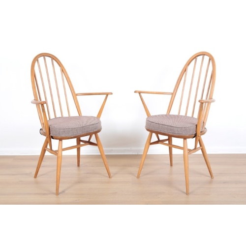 201 - ERCOL, MODEL NO. 356: SIX BEECH AND ELM 'WINDSOR' DINING CHAIRS

mid-century modern, terminating on ... 