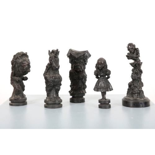 434 - *JOHN SOMERVILLE (1951-) FOUR ALICE IN WONDERLAND 'CHESS PIECES' OR SCULPTURES

mid-century modern, ... 