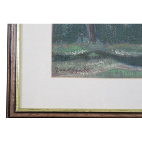 6 - A. SOUTHGATE (20th century) A lone figure with two trees

landscape study, signed lower left, pastel... 