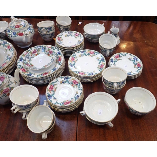 147 - A QUANTITY OF BOOTH'S 'FLORADORA' DINNER AND TEA WARE

including serving dishes, two sizes of cups, ... 