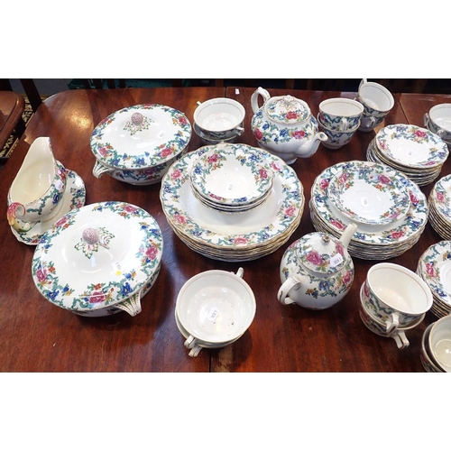 147 - A QUANTITY OF BOOTH'S 'FLORADORA' DINNER AND TEA WARE

including serving dishes, two sizes of cups, ... 