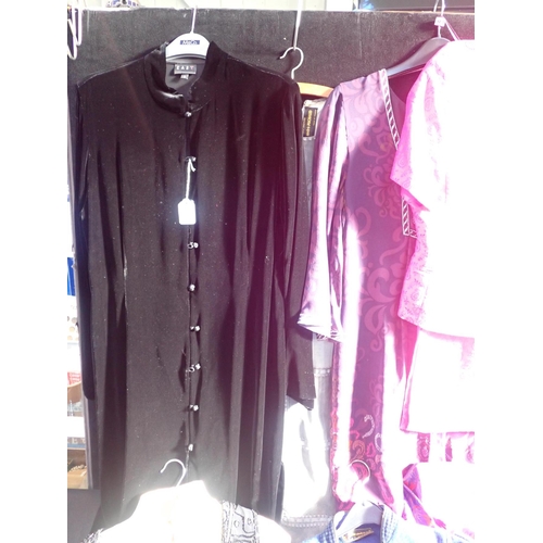 155 - A QUANTITY OF VINTAGE CLOTHING

including an East black velvet coat