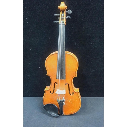 186 - A 'SWEET TONE' CHILD'S VIOLIN

the back 28cm, cased, with two bows