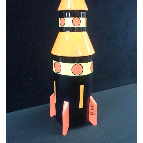 201 - LORNA BAILEY, OLD ELLGREAVE POTTERY; A ROCKET LAMP

39cm high plus fitting, 43/50