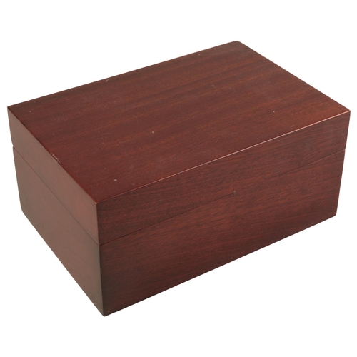 237 - AN ITALIAN MAHOGANY HUMIDOR

with internal temperature gauge, 25cms wide, with two leather cigar hol... 