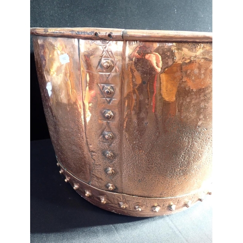 28 - A LARGE RIVETTED WASHING COPPER

suitable as a log bin 40cm high