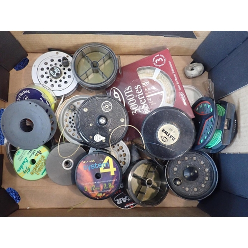 36 - A QUANTITY OF FISHING TACKLE; FLY AND SEA RODS

reels, nets etc