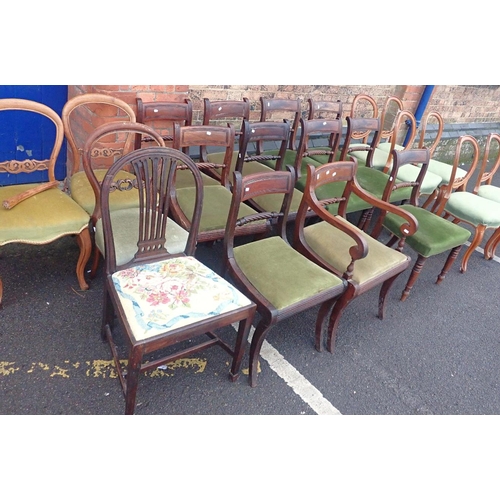 638 - A PART SET OF REGENCY MAHOGANY DINING CHAIRS

five with panelled backs and rope-twist splats on turn... 