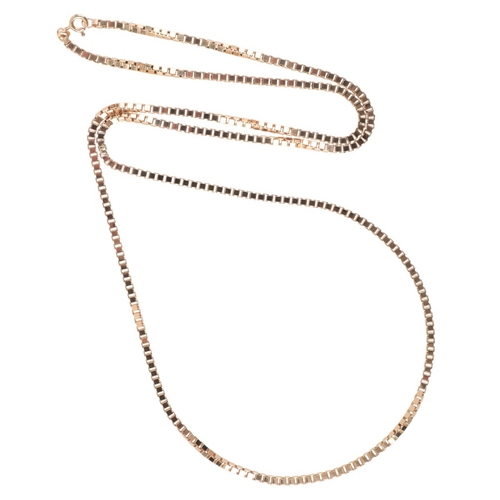 209 - A 9CT GOLD BOX LINK CHAIN NECKLACE

full British hallmarks, c.81.0cm, (c.33.8g)