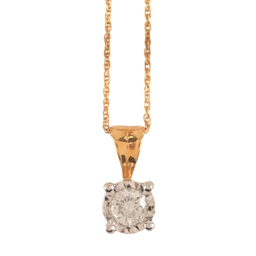 213 - A DIAMOND PENDANT NECKLACE

in 18ct gold, set with a round brilliant cut diamond of c.0.40 carats, s... 