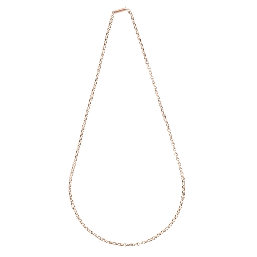 225 - A 9CT GOLD BELCHER LINK NECKLACE

secured with a barrel clasp, no assay marks, c.47.5cm / 18.7in, (c... 