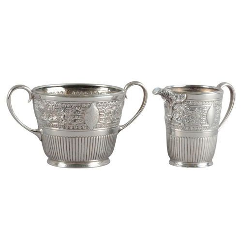 477 - A VICTORIAN SCOTTISH SILVER FOUR PIECE TEA SERVICE

by George Edward & Sons of Glasgow, hallmarked f... 