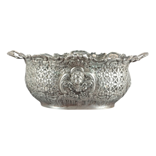 530 - A 19TH CENTURY CONTINENTAL SILVER OVAL BASKET

possibly Dutch, 930 standard, with import marks for S... 