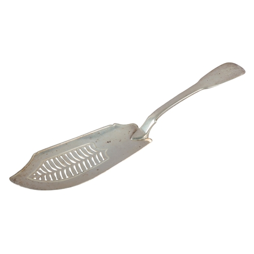 534 - A GEORGE III SILVER FIDDLE PATTERN FISH SLICE

by Eley & Fearn, London 1805, with pierced and thread... 