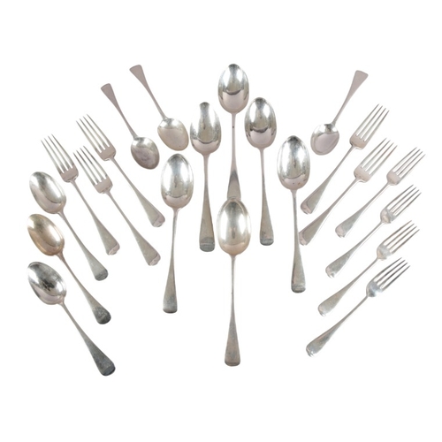 539 - A QUANTITY OF VICTORIAN AND LATER SILVER OLD ENGLISH PATTERN CUTLERY

including five Victorian silve... 