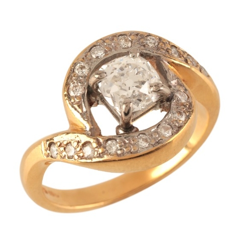 65 - A DIAMOND RING

in 22ct gold, set with an old mine cut diamond of c.1.50 carats, held in a claw sett... 