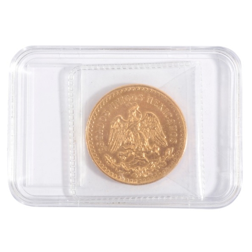 652 - A 1946 MEXICAN GOLD 50 PESOS

the obverse portraying 'The Angel of Independence' holding a laurel wr... 