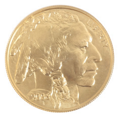 653 - A 2006 USA GOLD BUFFALO $50 COIN

the reverse depicts a native American and the obverse an American ... 