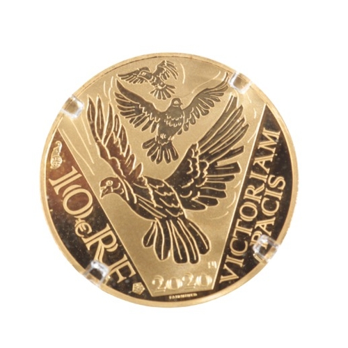 655 - THE LONDON MINT: 'THE LONG PEACE' 75 YEARS EXCLUSIVE 1/10oz FAIRMINED GOLD COIN

(c.3.11g), in the o... 