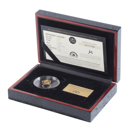 655 - THE LONDON MINT: 'THE LONG PEACE' 75 YEARS EXCLUSIVE 1/10oz FAIRMINED GOLD COIN

(c.3.11g), in the o... 