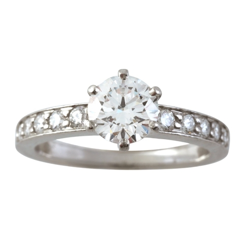 71 - TIFFANY & CO.: A 1.00 CARAT DIAMOND SOLITAIRE RING

in platinum, set with a round brilliant cut diam... 