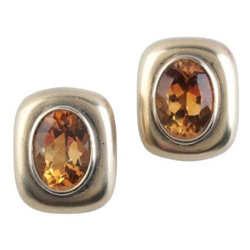 94 - A PAIR OF TWO-TONE KNOT CLIP EARRINGS

by Annabel Jones, in 9ct gold, partial British hallmarks, c.2... 