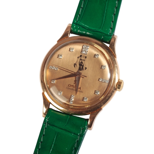 256a - OMEGA CONSTELLATION: A GENTLEMAN'S 18CT GOLD WRISTWATCH with automatic movement, the Kajal gold dial... 