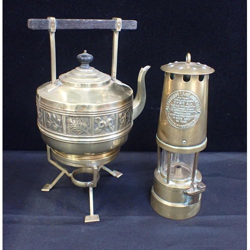 81 - A BRASS MINER'S LAMP; PROTECTOR LAMP & LIGHTING Co Ltd

ECCLES', 27cm high, and an Aesthetic style b... 
