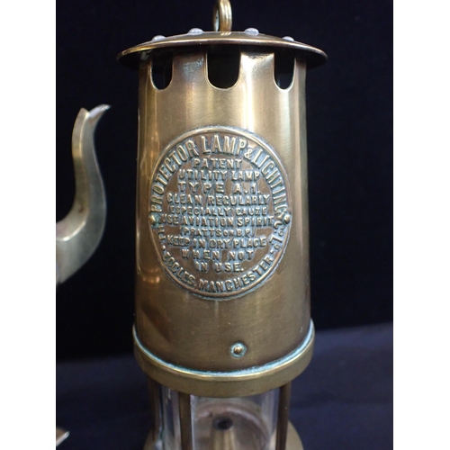 81 - A BRASS MINER'S LAMP; PROTECTOR LAMP & LIGHTING Co Ltd

ECCLES', 27cm high, and an Aesthetic style b... 