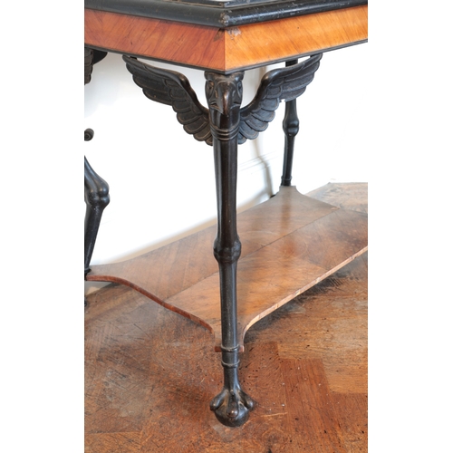 4 - A PAIR OF REGENCY CAST IRON AND TULIPWOOD CENTRE TABLES IN THE MANNER OF THOMAS HOPE

circa 1815, on... 