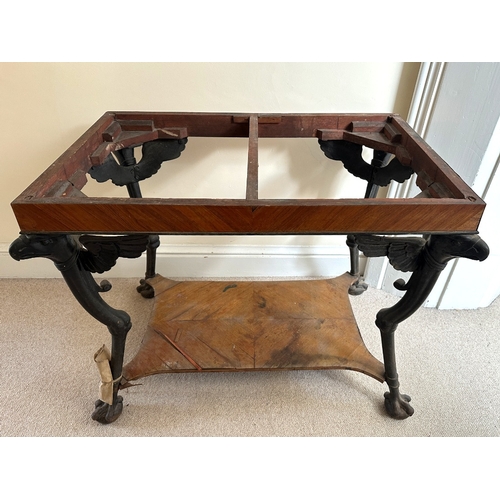 4 - A PAIR OF REGENCY CAST IRON AND TULIPWOOD CENTRE TABLES IN THE MANNER OF THOMAS HOPE

circa 1815, on... 
