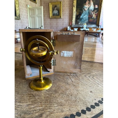 42 - AN 'IMPROVED GYROSCOPE' BY HARVEY & PEAK LONDON

stamped to the base, in a fitted wooden box, 23.5cm... 