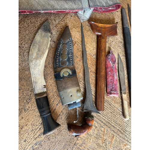 54b - A SOUTH EAST ASIAN KRIS DAGGER

probably Malaysian late 19th/early 20th century, with carved wood ha... 