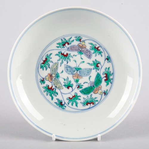 119 - A CHINESE PORCELAIN DOUCAI DISH

bearing a six character Yongzheng mark to the base, the interior of... 