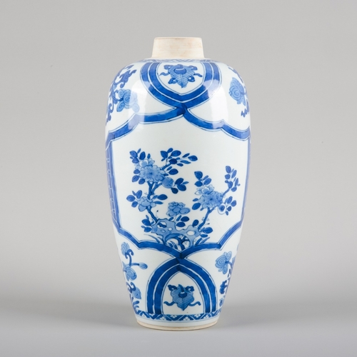 65 - A CHINESE PORCELAIN BLUE AND WHITE VASE

19th/20th century, decorated with a basket of flowers, blos... 
