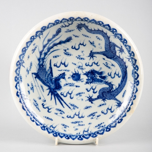 82 - A CHINESE PORCELAIN BLUE AND WHITE BOWL

bearing a six character Yongzheng mark to the base, late 19... 