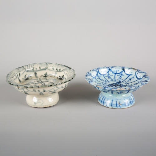 93 - FOUR CHINESE BLUE AND WHITE PORCELAIN INK POTS

likely 19th century, the largest 5cm high; together ... 