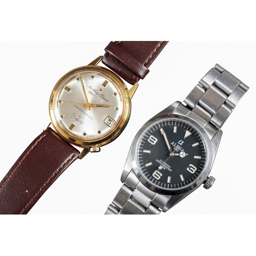 500 - ALPHA: A STAINLESS STEEL BRACELET WATCH

with automatic movement, black dial, silver luminous Arabic... 