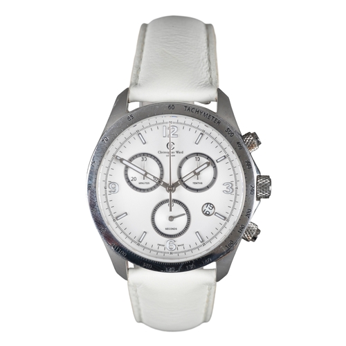 511 - CHRISTOPHER WARD: A W7 RAPIDE CHRONOGRAPH STAINLESS STEEL WRISTWATCH

with quartz movement, white di... 