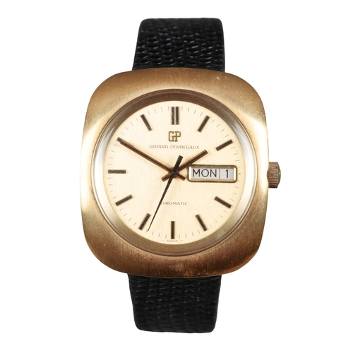 523 - GIRARD-PERREGAUX: A GOLD-PLATED WRISTWATCH

with automatic movement, gold dial, gold and black baton... 