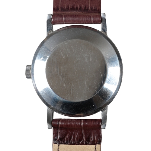 528 - IWC: A STAINLESS STEEL WRISTWATCH

with automatic movement, gold dial, silver baton numerals, silver... 