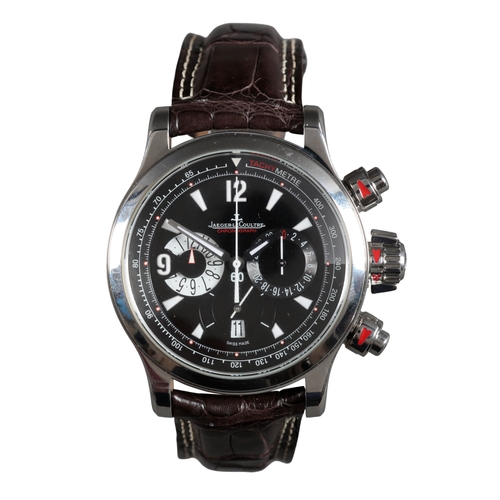 531 - JAEGER-LECOULTRE: A MASTERCOMPRESSOR CHRONOGRAPH STAINLESS STEEL WRISTWATCH

with automatic movement... 